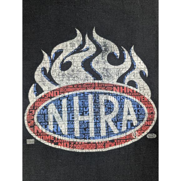 Vintage Championship Drag Racing NHRA Flames Black T-Shirt Mens XL - Picture 3 of 4